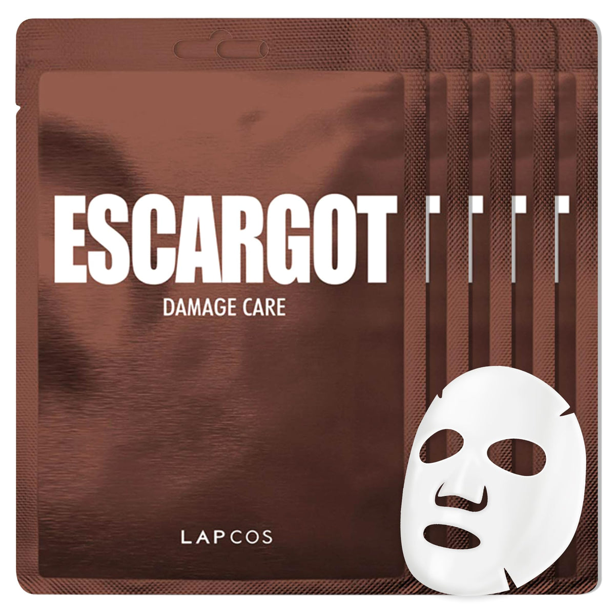 Lapcos Escargot: masque-visage-feuille pour hydratation rapide et douceur.