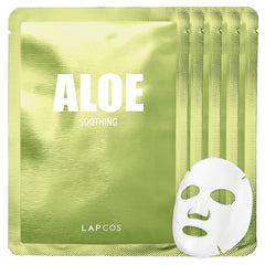 Masque LAPCOS Aloe Concombre, vue produit pour hydratation et apaisement.