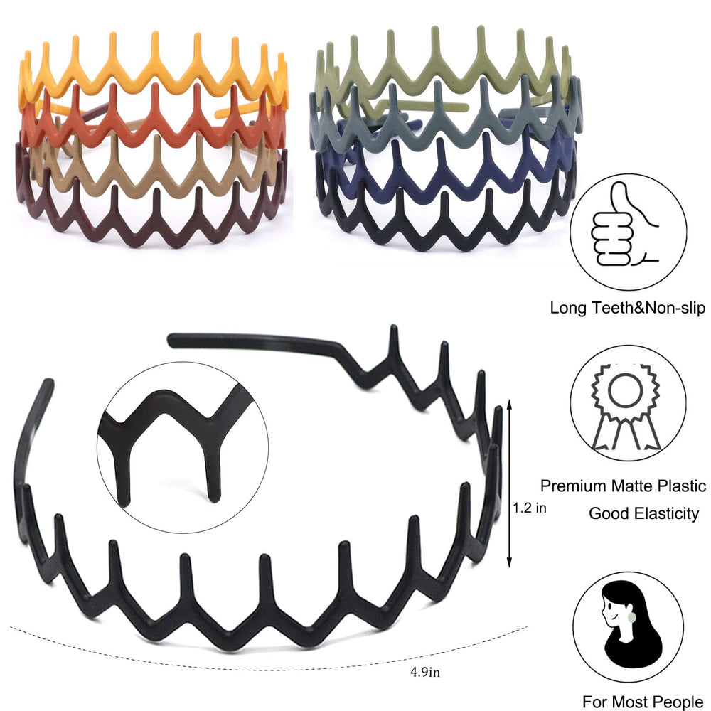 Bandeau LAPOHI noir brillant avec dents pour maintien discret toute la journée.