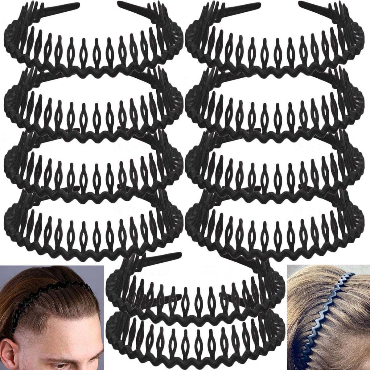 Bandes LAPOHI noir mat avec dents, maintien confortable tout au long de la journée.
