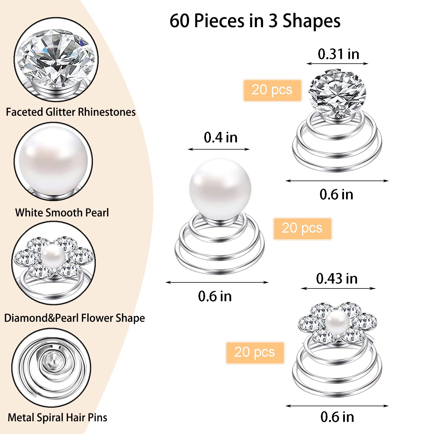 Épingle LAPOHI spirale diamant en gros plan, éclat durable.