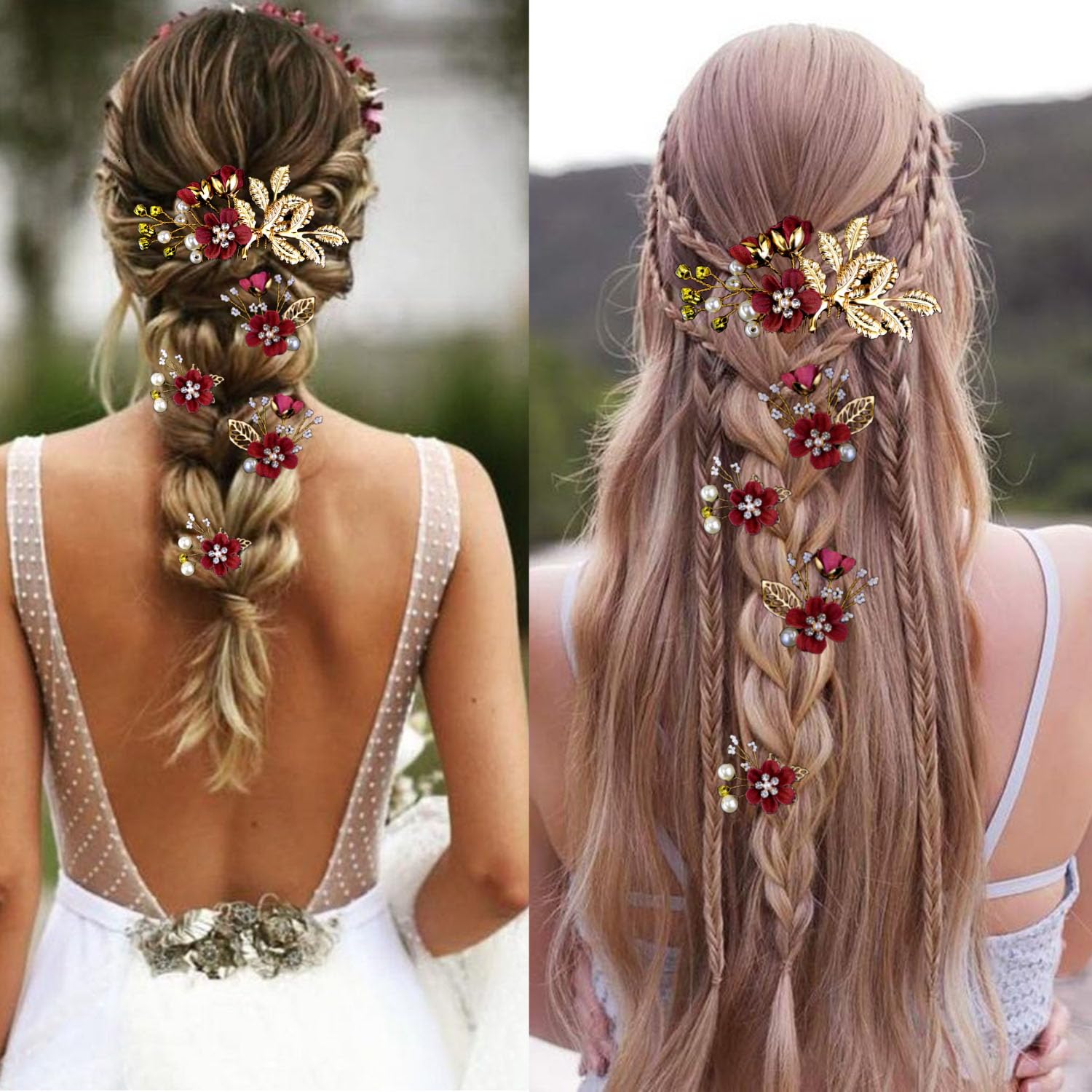 Épingle LAPOHI ensemble bridal burgundy pour tenues festives