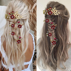 Épingle LAPOHI motif fleur-feuille doré pour une touche florale