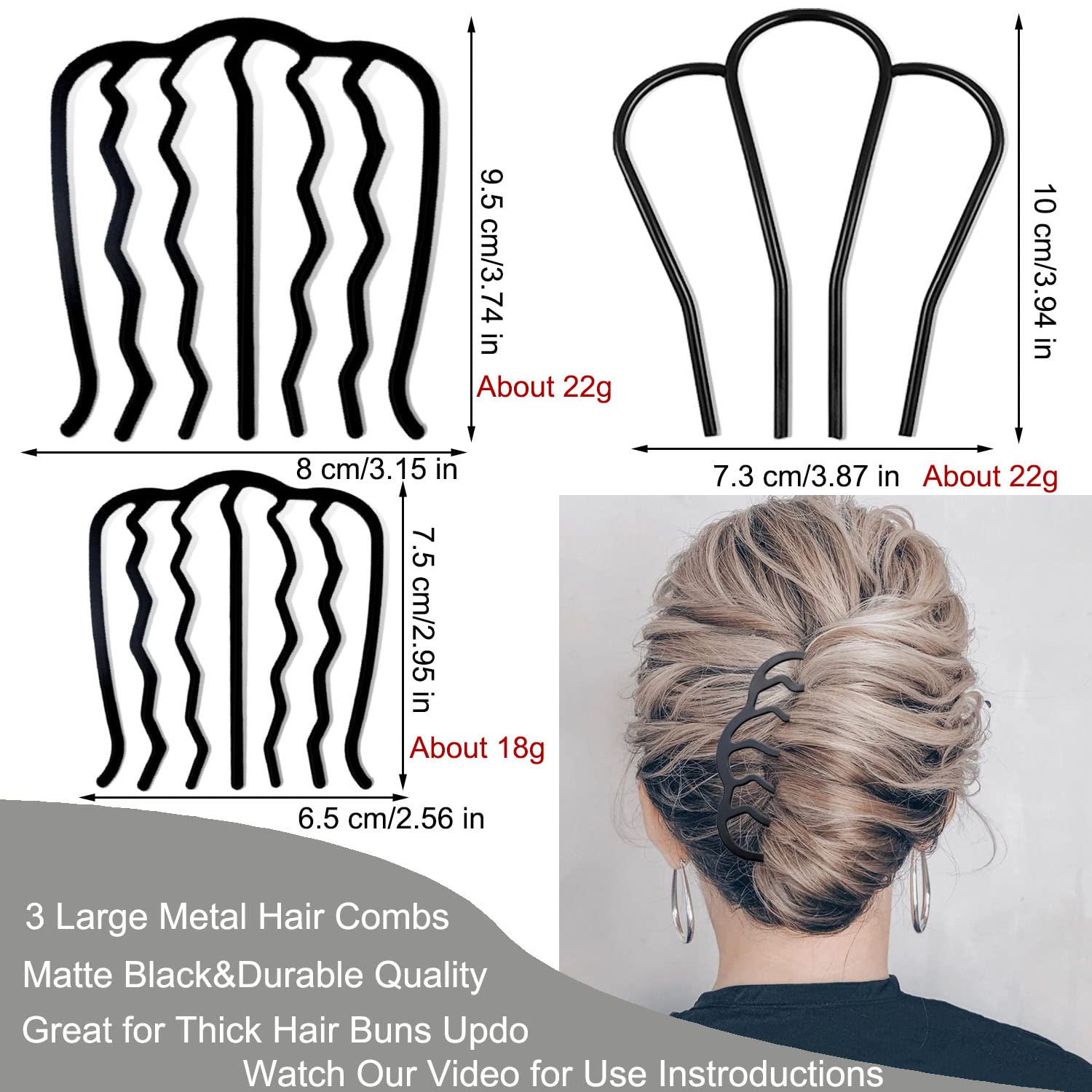 LAPOHI peigne en forme U pour une coiffure élégante.
