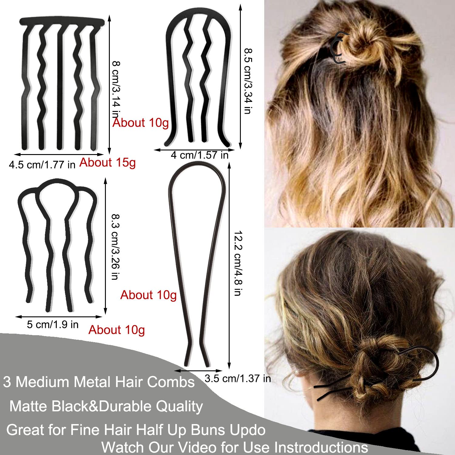 LAPOHI peignes métalliques durables offrant une tenue stable.