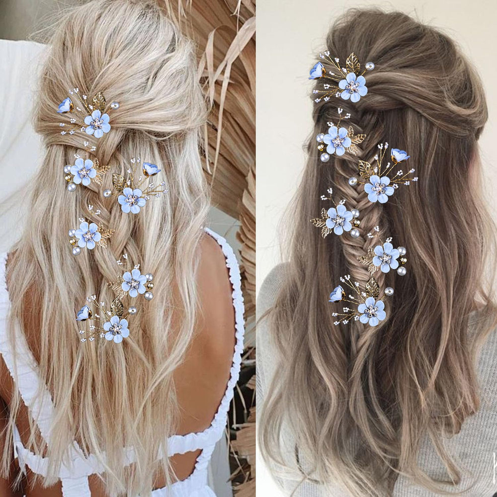 Bijou capillaire LAPOHI, détails floraux dorés, parfait pour mariées et invitées.