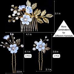 LAPOHI pinces-cheveux fleurs design romantique pour coiffure nuptiale.