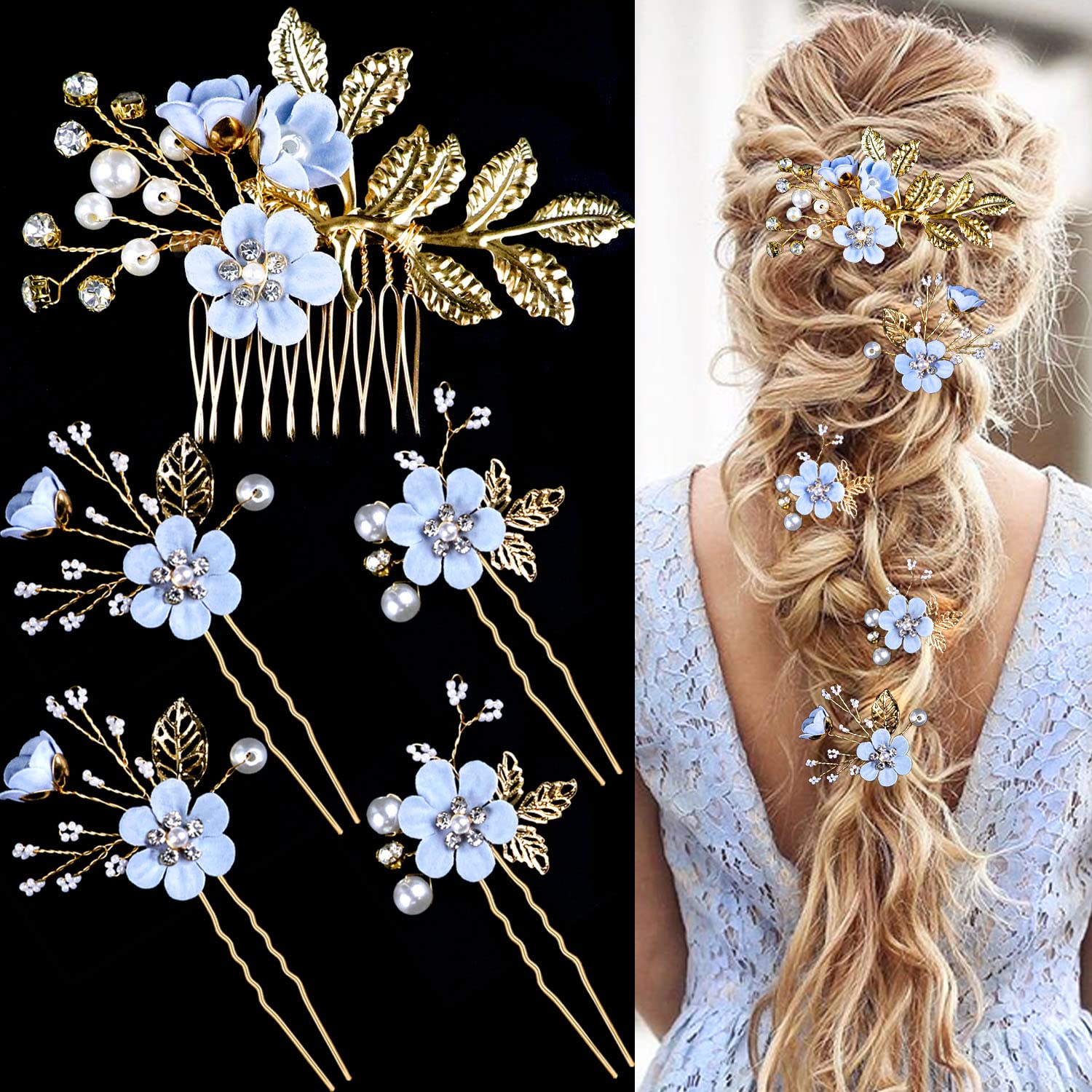 LAPOHI pinces-cheveux mariage cristal et perles, allure chic et durable.
