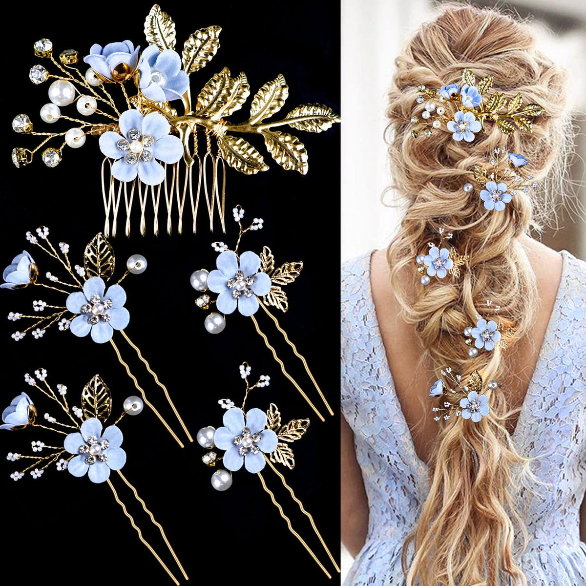 LAPOHI pinces-cheveux mariage cristal et perles, allure chic et durable.