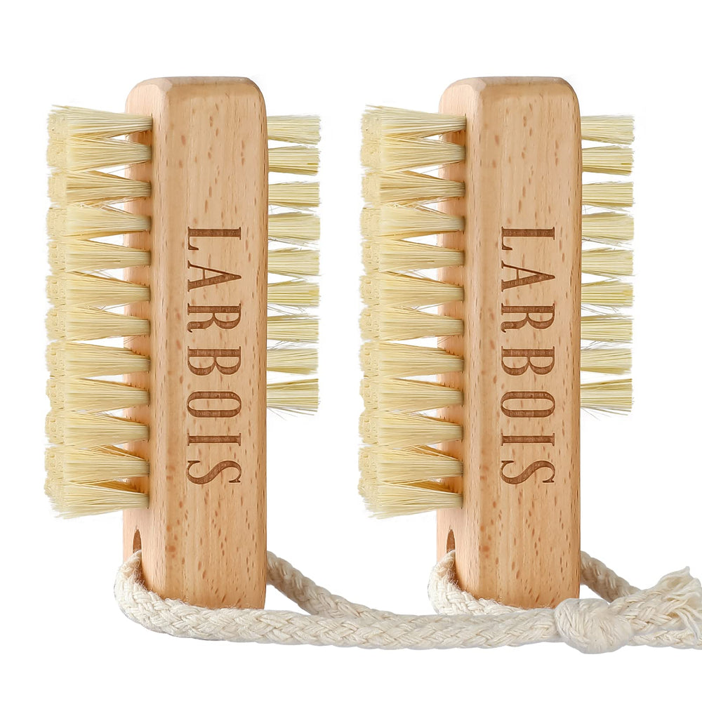 Larbois brosse à ongles double face en bois de chêne pour un nettoyage efficace.