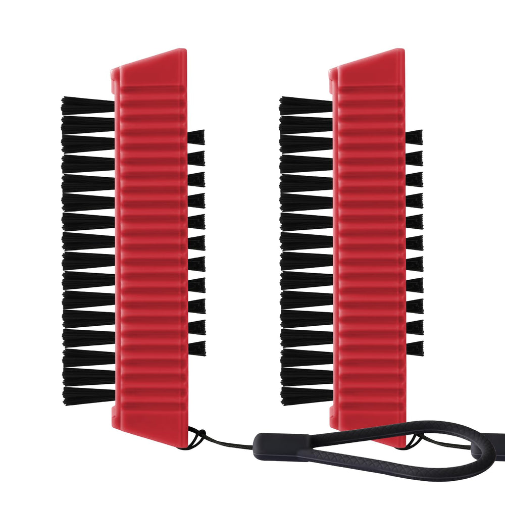 Larbois brosse à ongles rouge, face avant, élimine facilement saleté et résidus.