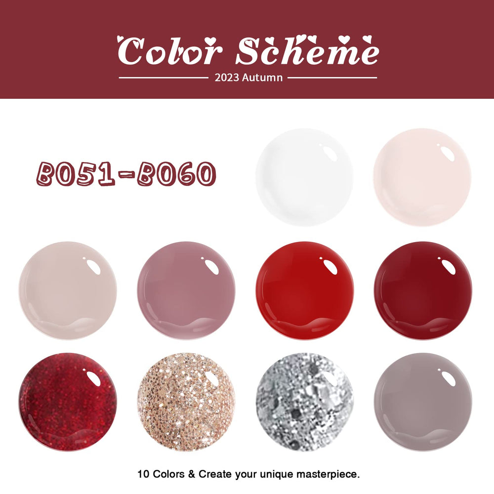 Coffret Larvall Beautpal vernis gel 10pcs, présentation élégante pour cadeau.