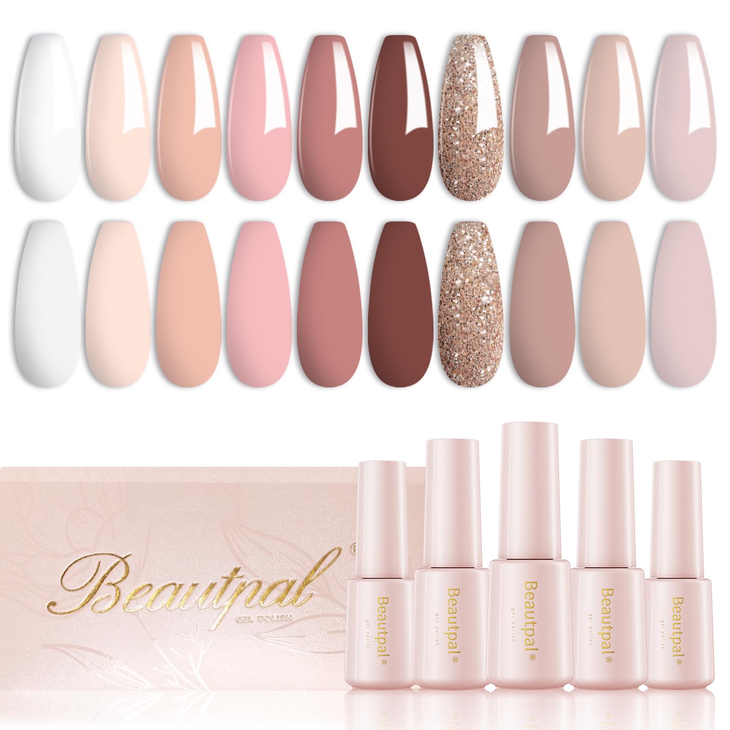 Larvall Beautpal Gel: dix teintes neutres pour une manucure polyvalente à domicile.