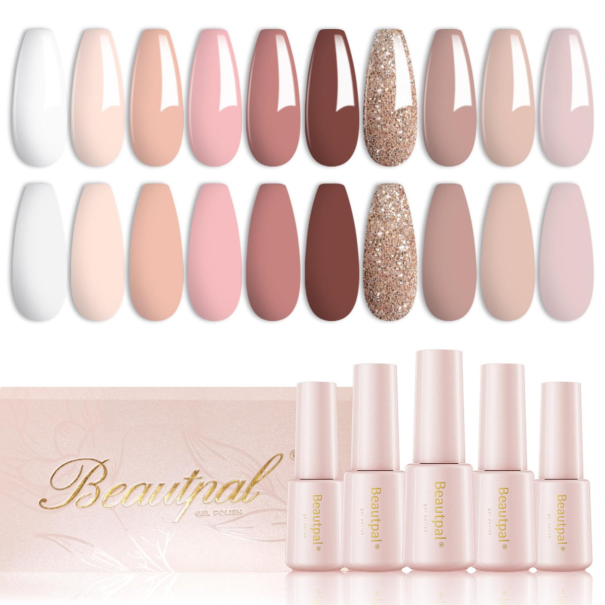 Larvall Beautpal Gel: dix teintes neutres pour une manucure polyvalente à domicile.