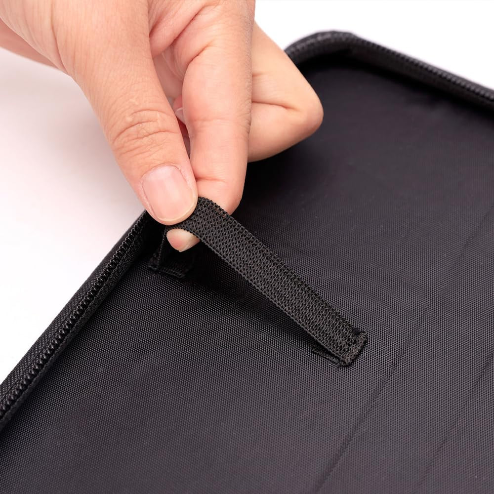 Organisateur ciseaux Lasenersm noir, stockage clair et accessible pour outils de coiffure.