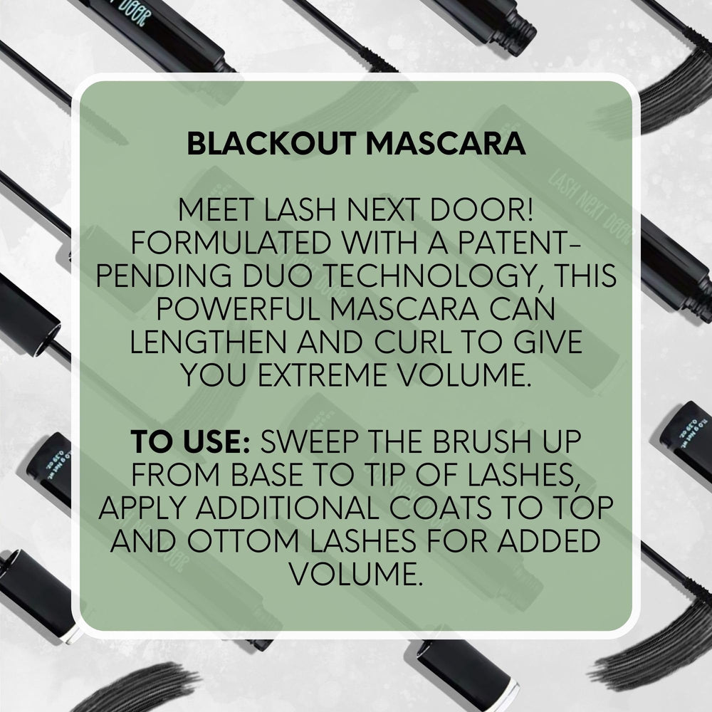 Texture crèmeuse Lash Next Door pour une application lisse et sans paquets.