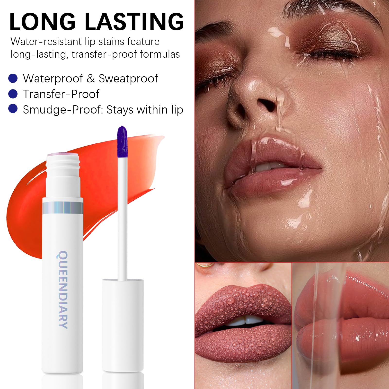 Lashcharm Application Teinte Lèvres, couverture homogène et facile.