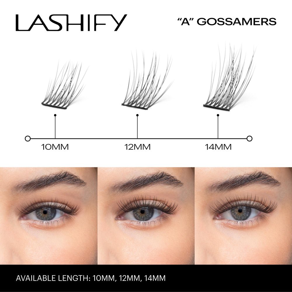 Lashify Amplify 14mm Gossamer : longueur raffinée pour un regard plus ouvert.