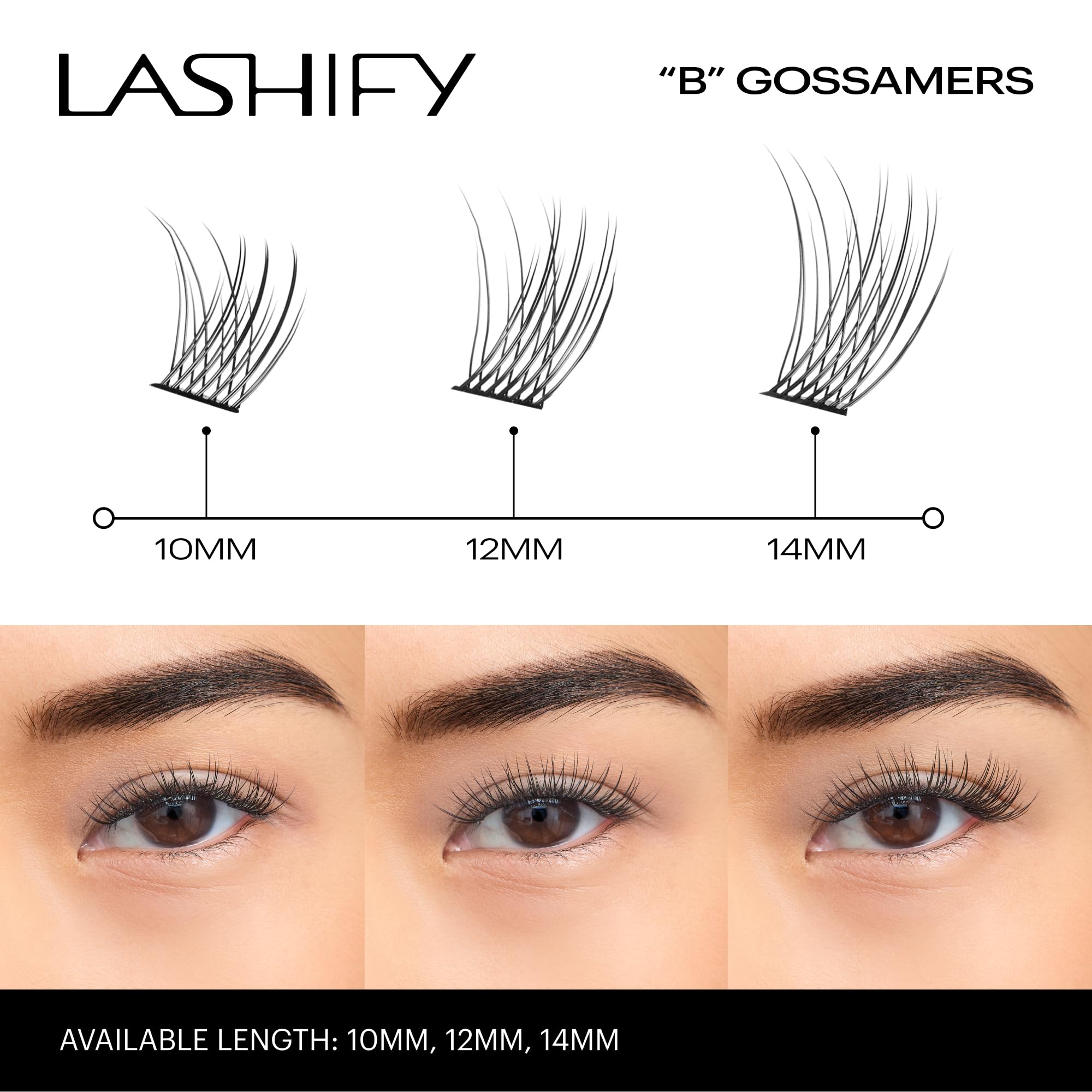Lashify Bold 12mm Gossamer, fibre PBT coréenne luxueuse pour un rendu sophistiqué.