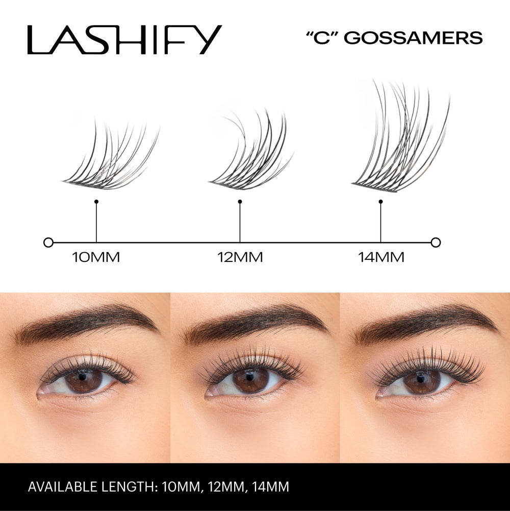 Gossamer Lashify 10mm noir, matière légère pour un port confortable.