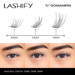 Gossamer Lashify 10mm noir, matière légère pour un port confortable.
