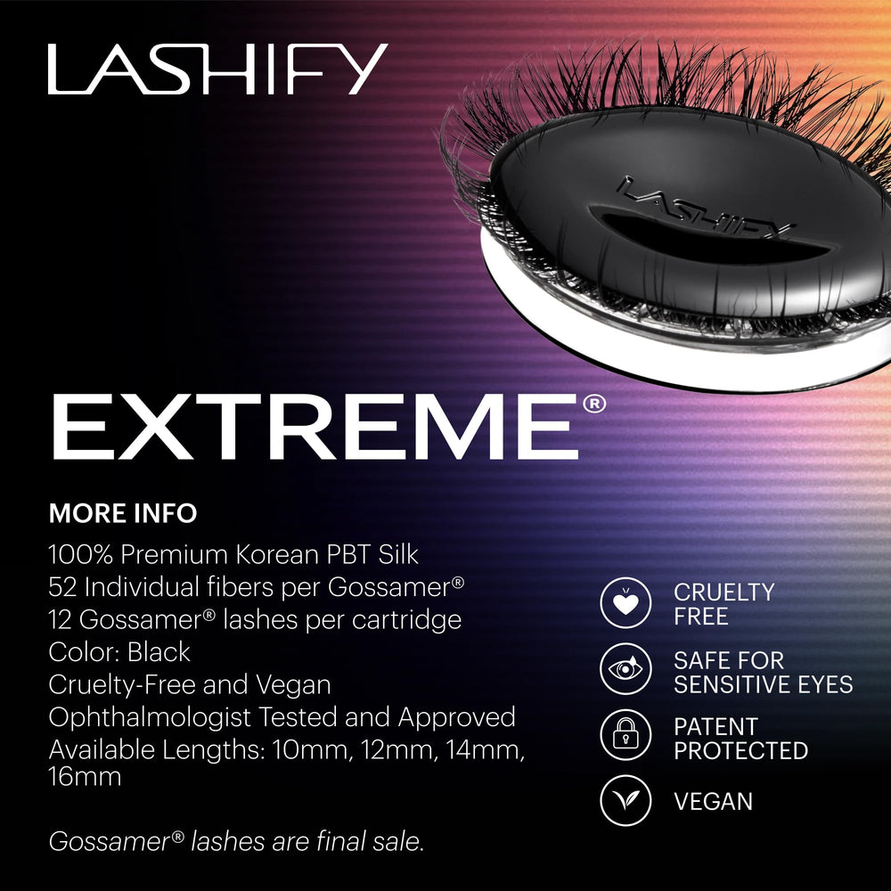 Lashify Extreme 15mm Gossamer temps de prise recommandé avant contact avec l'eau pour un bon bond.