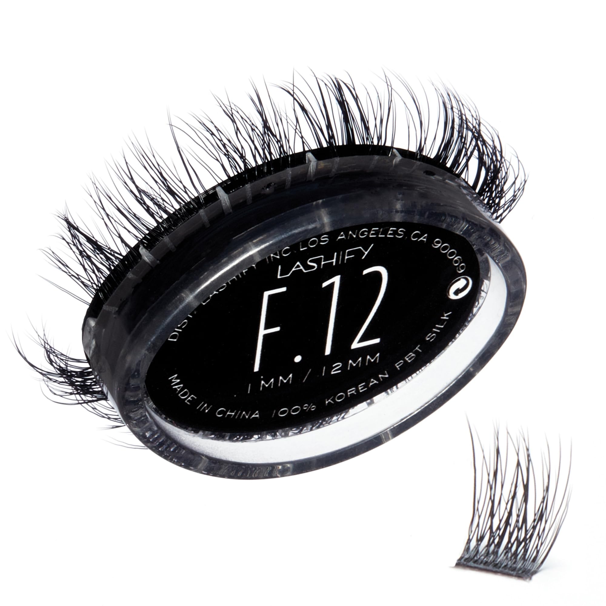 Lashify Fluffy 12mm refill noir offrant volume naturel et dimension.