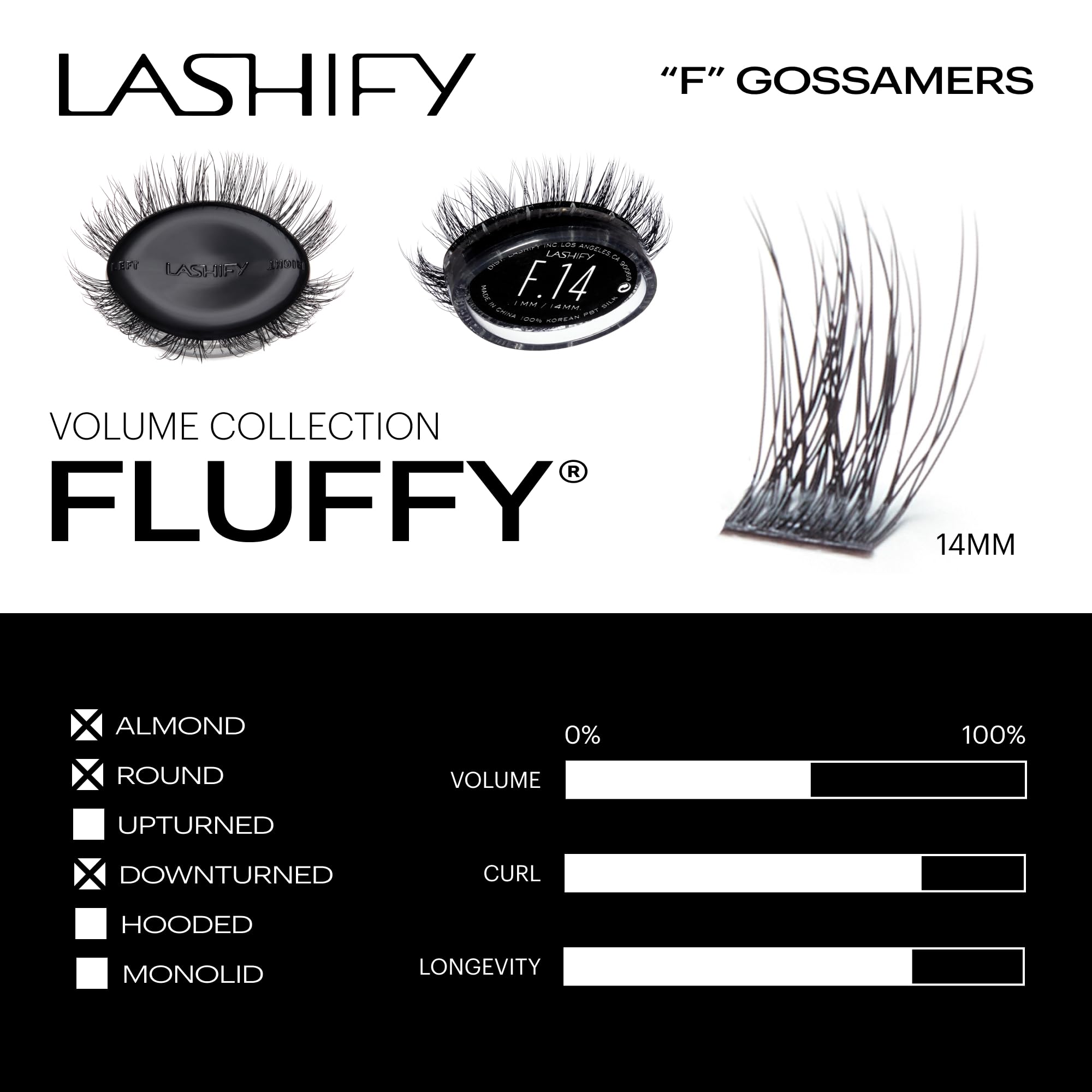 Lashify Fluffy, courbure riche: un regard intense mais naturel.