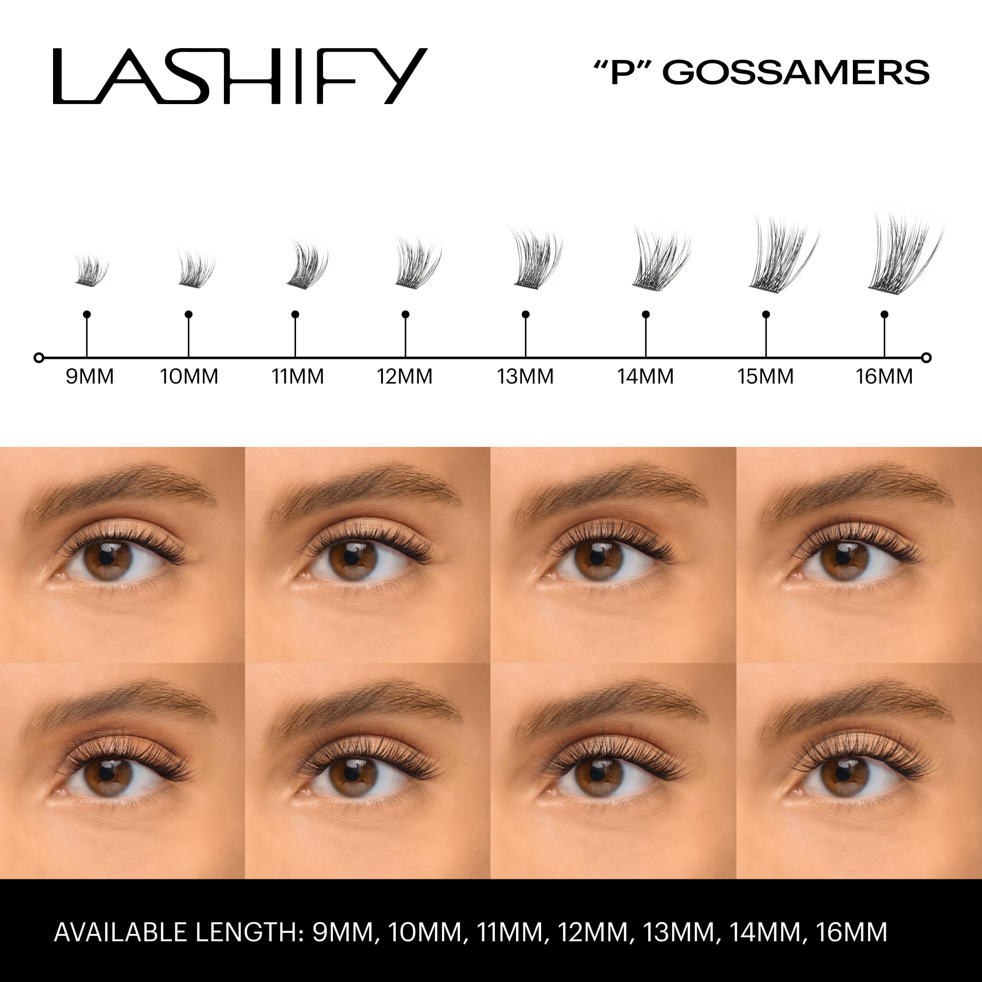 Cartouche Gossamer Lashify avec 12 cils faciles à poser.