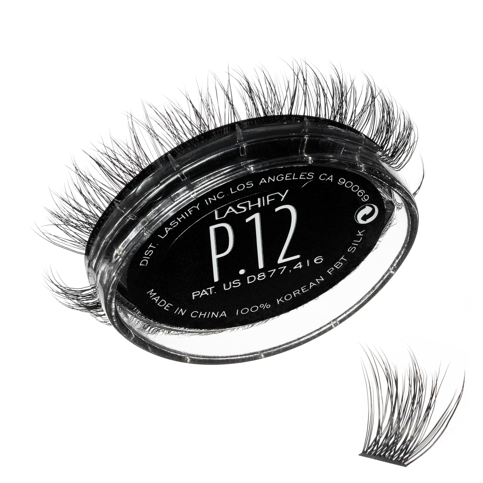 Lashify Plushy Gossamer 12mm noir, fibres premium pour un regard profond.