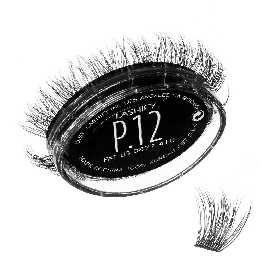 Lashify Plushy Gossamer 12mm noir, fibres premium pour un regard profond.