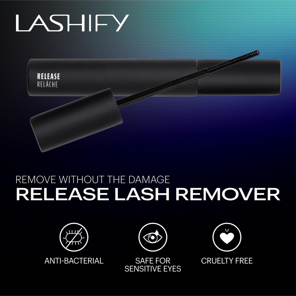 Lashify Release emballage: aperçu pratique pour une routine démaquillage rapide.