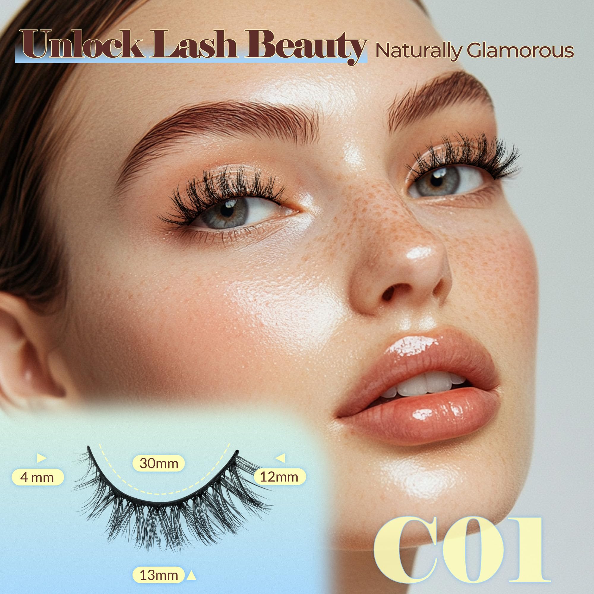 LASHVIEW bande precollee gros plan pour une application sans colle.