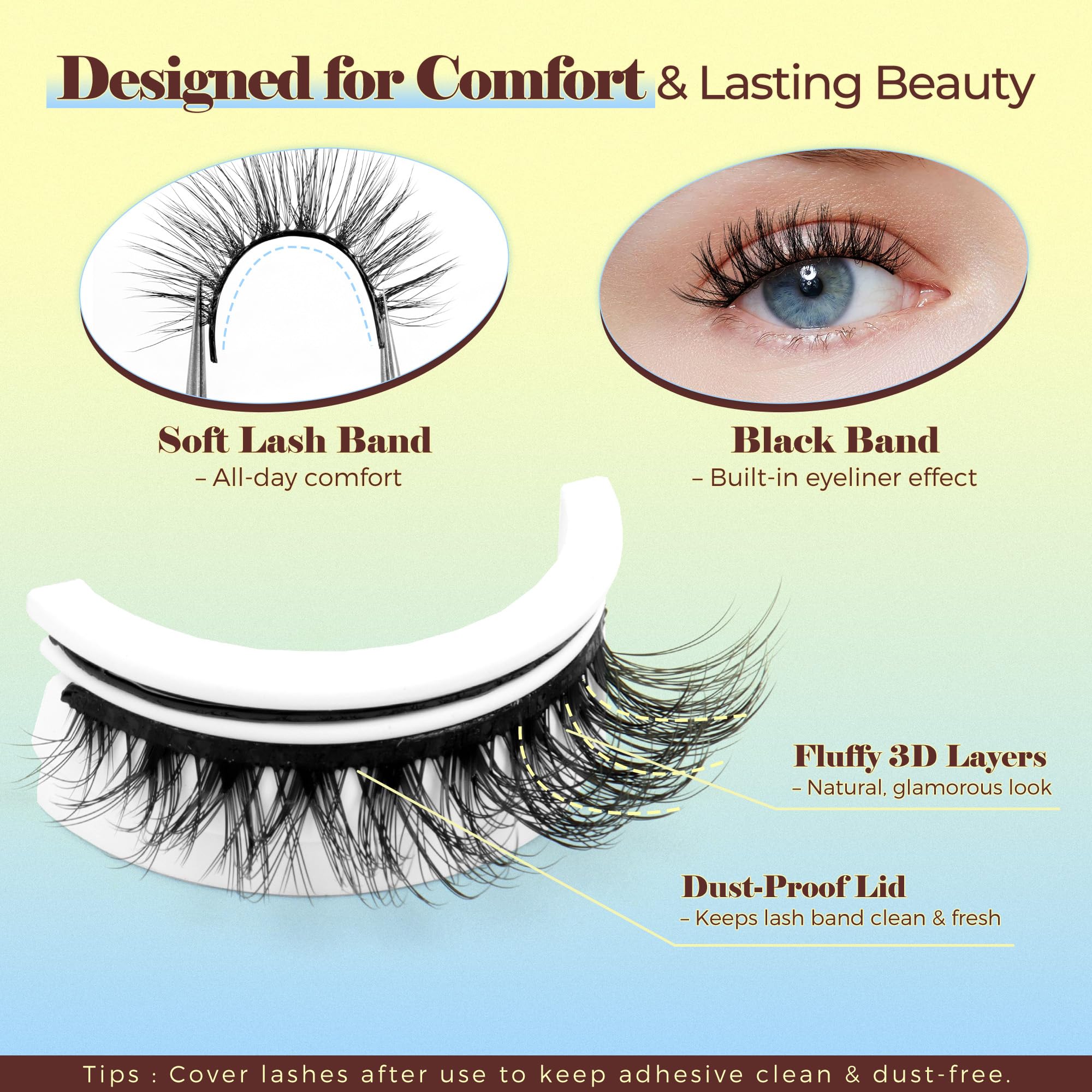 LASHVIEW bandes adhesives de remplacement prolongeant la tenue des cils.