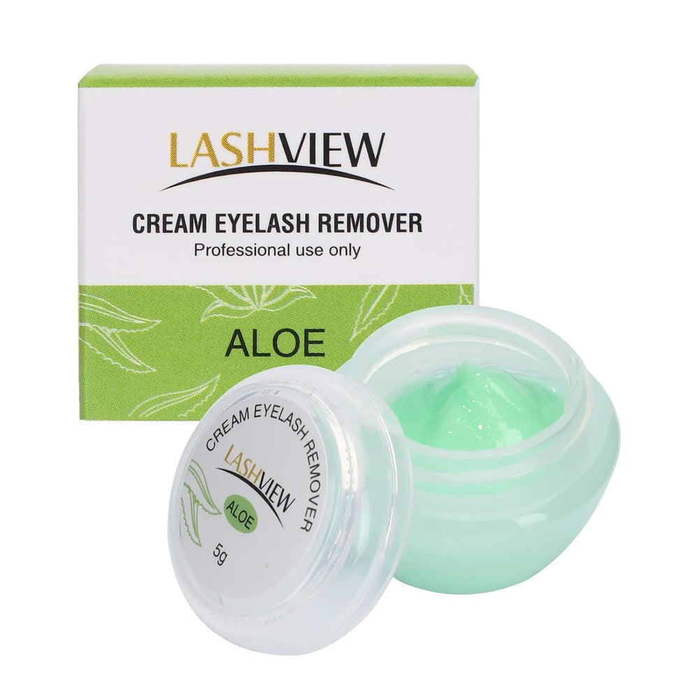 LashView crème démaquillant – bouteille pour le retrait des extensions en salon.