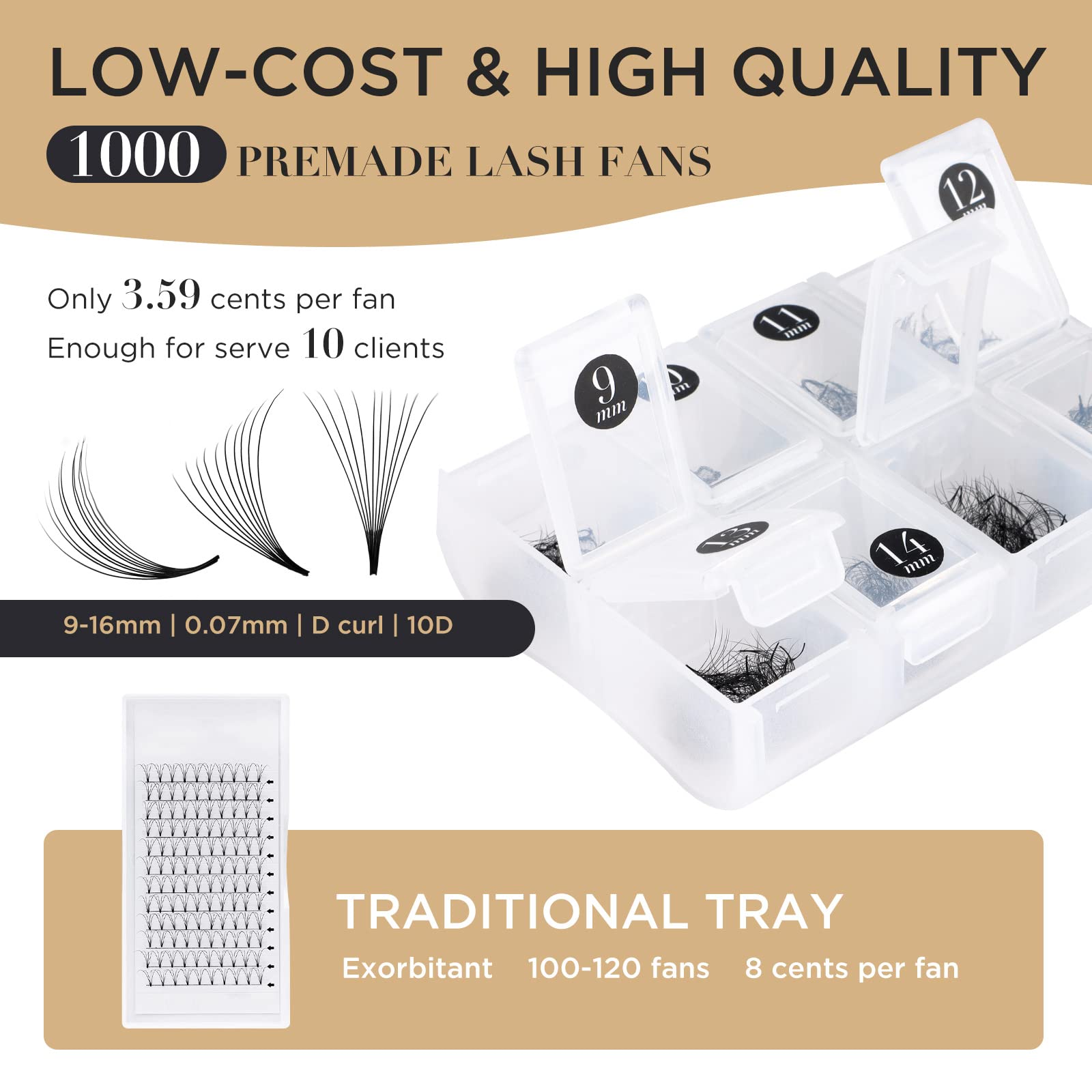 LASHVIEW: longueurs 9–16 mm et 8 tailles pour varier les looks des clients.