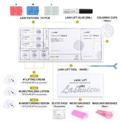 LASHVIEW Kit Lift Tiges Perm Cils : tiges robustes pour des boucles uniformes.