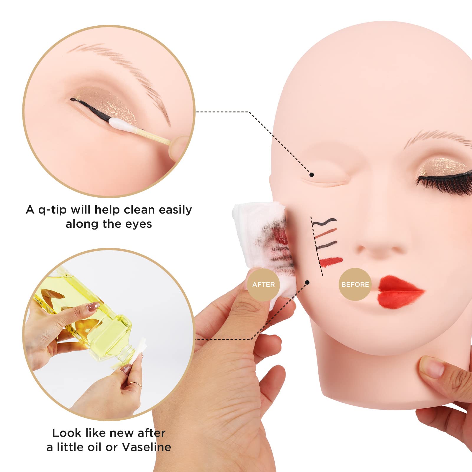 Tête LashVIEW pratique pour extensions de cils, surface réutilisable et nettoyage facile.