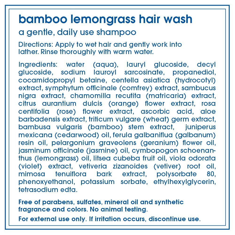 Après-shampoing Bamboo Citronnelle de LATHER en bouteille, démêlage facile