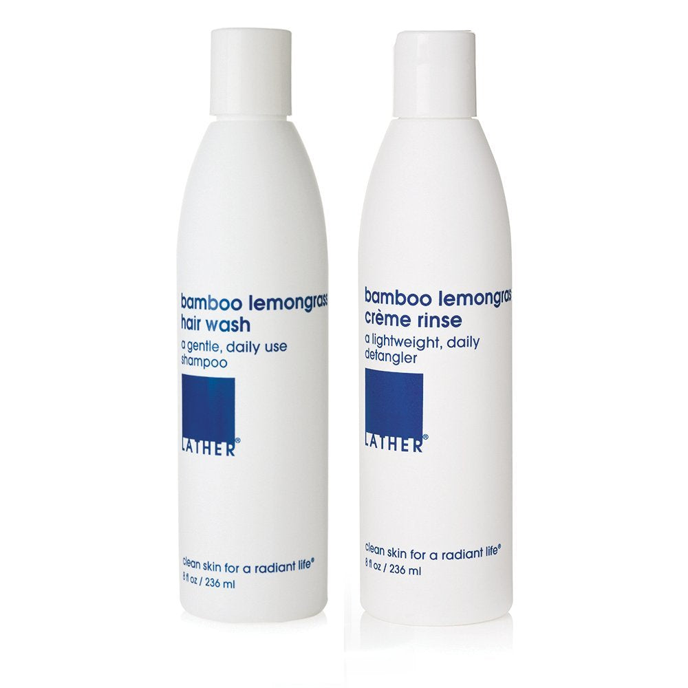 Shampoing Bamboo Citronnelle de LATHER en bouteille, fraîcheur vivifiante pour les cheveux