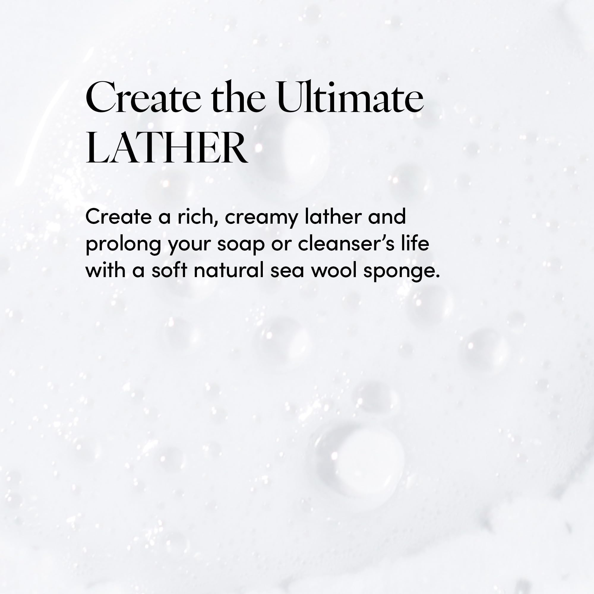 Éponge LATHER – hypoallergénique, sans parfum synthétique.