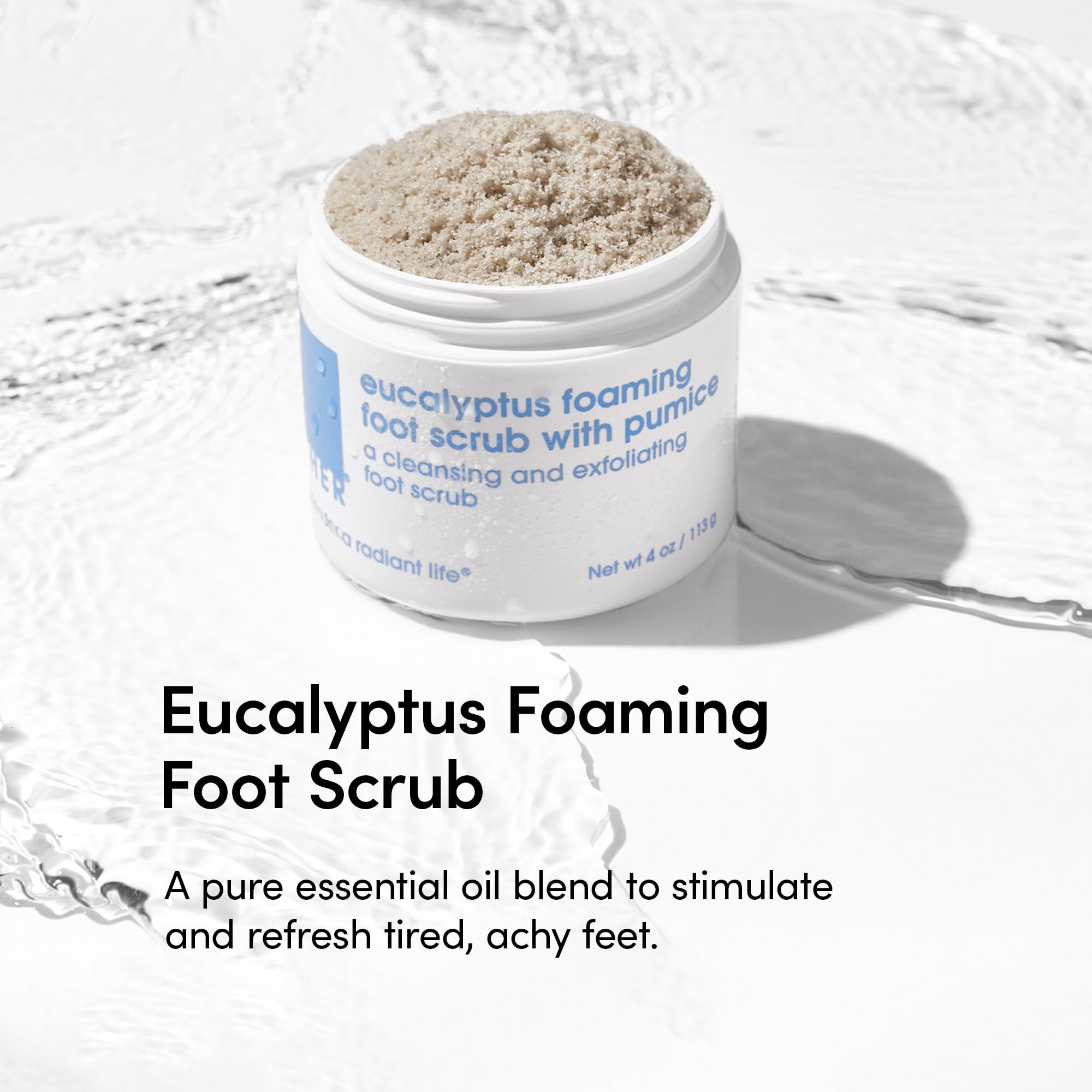 LATHER Foot Scrub with Pumice Stone pumice close-up highlighting gentle exfoliation.