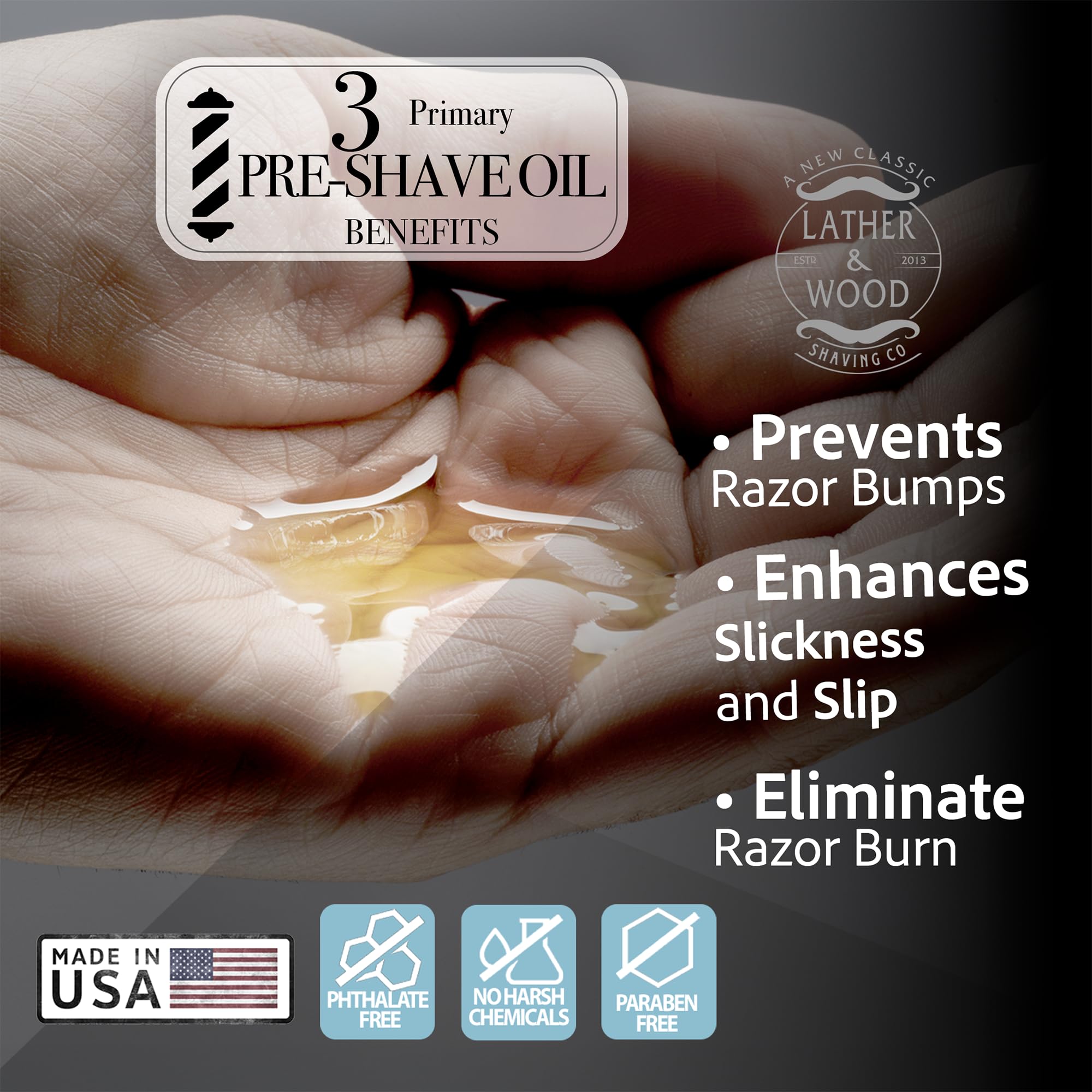 Lather & Wood – texture lisse prépare la peau avant le rasage.