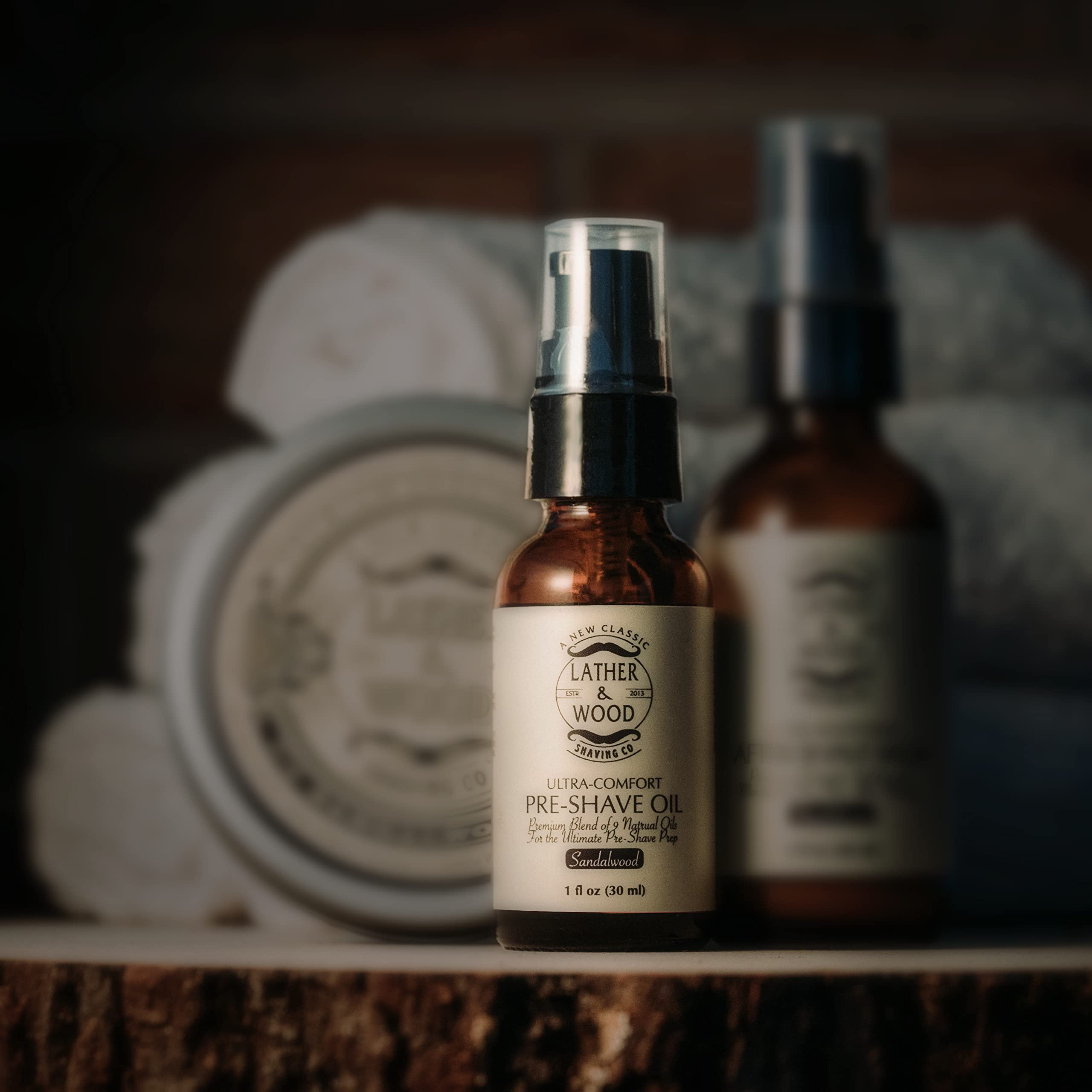 Lather & Wood – préparation rapide pour barbe tenace et irritations réduites.