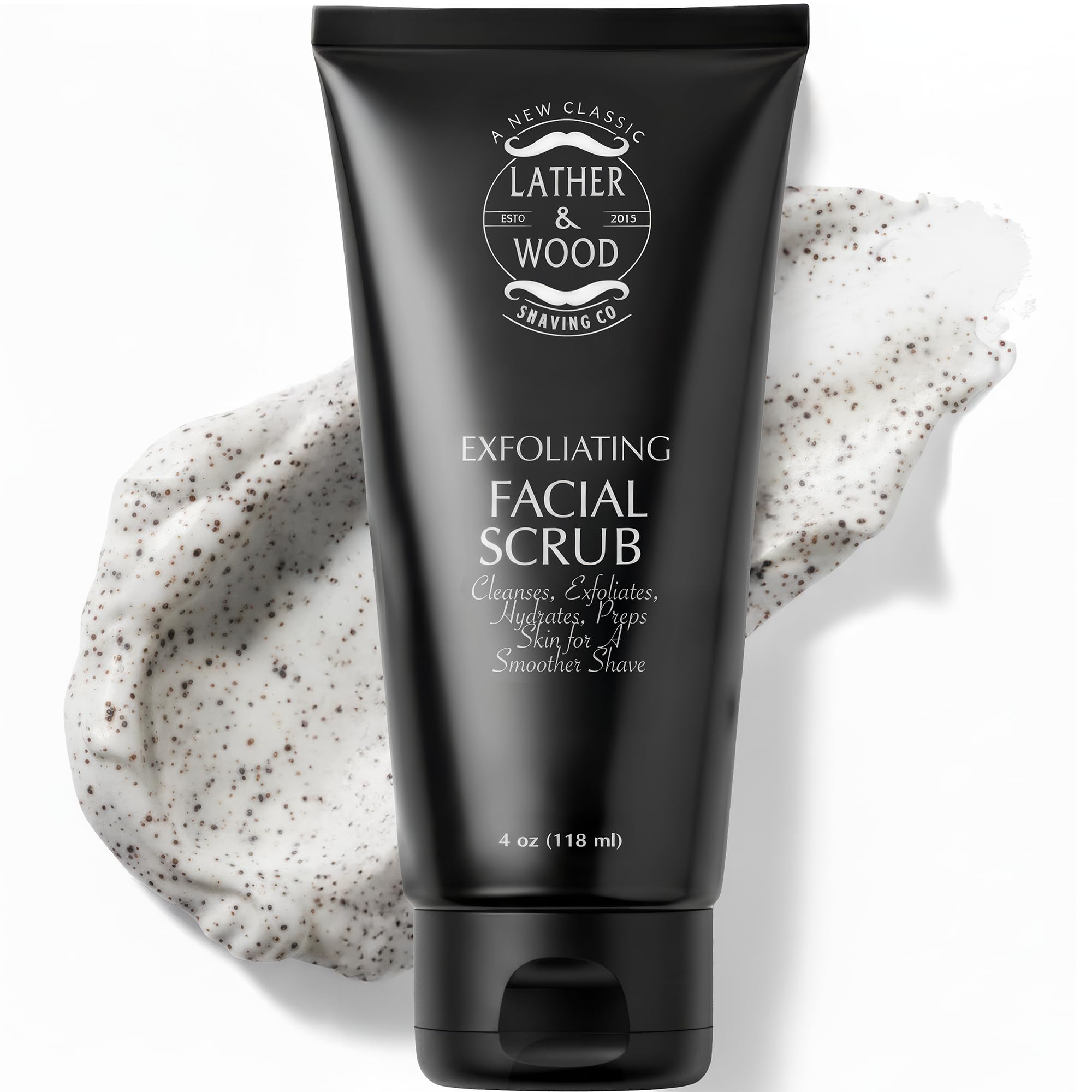 Nettoyant visage homme Lather & Wood élimine impuretés pour peau nette.