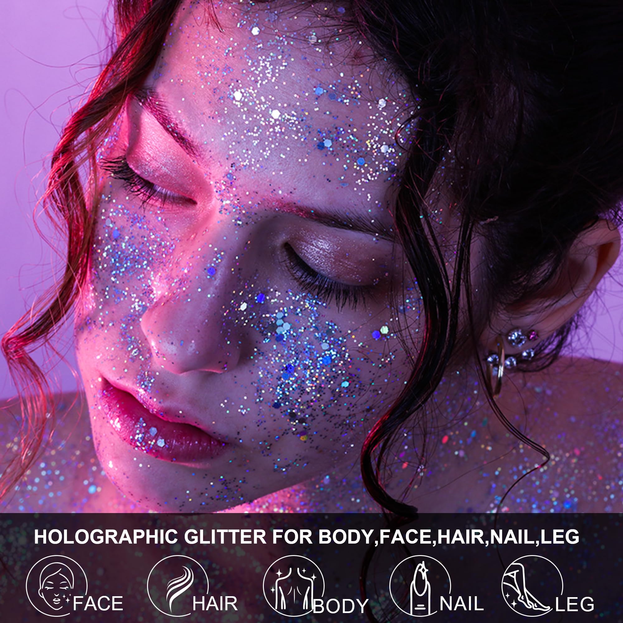 LATIBELL paillettes UV visibles, effet lumineux sous lumière noire