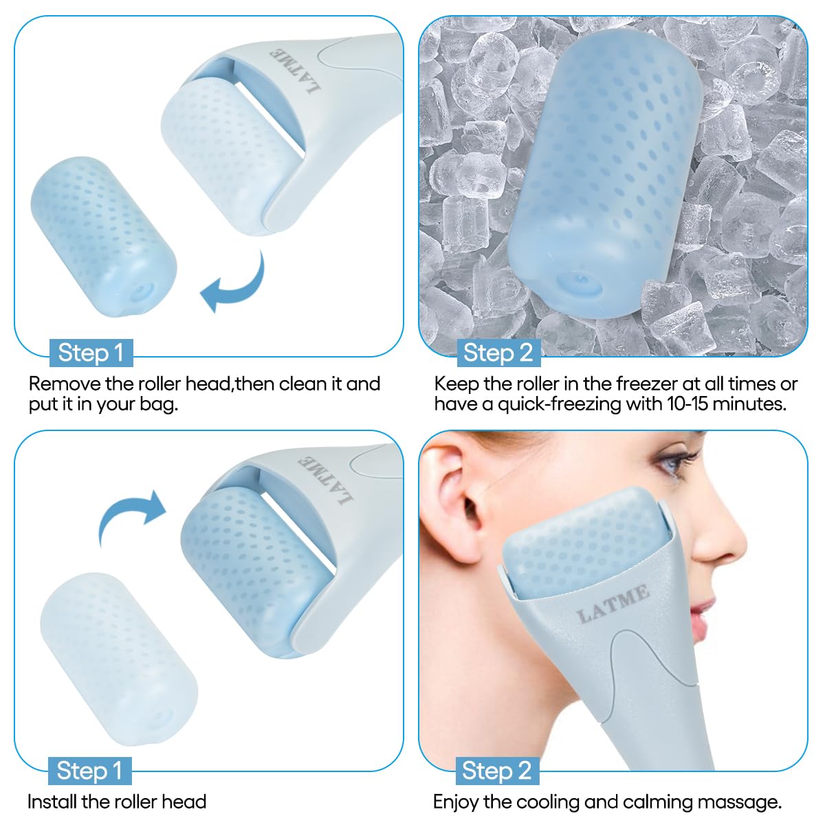 LATME Rouleau glacé anti poches autour des yeux—regard plus frais