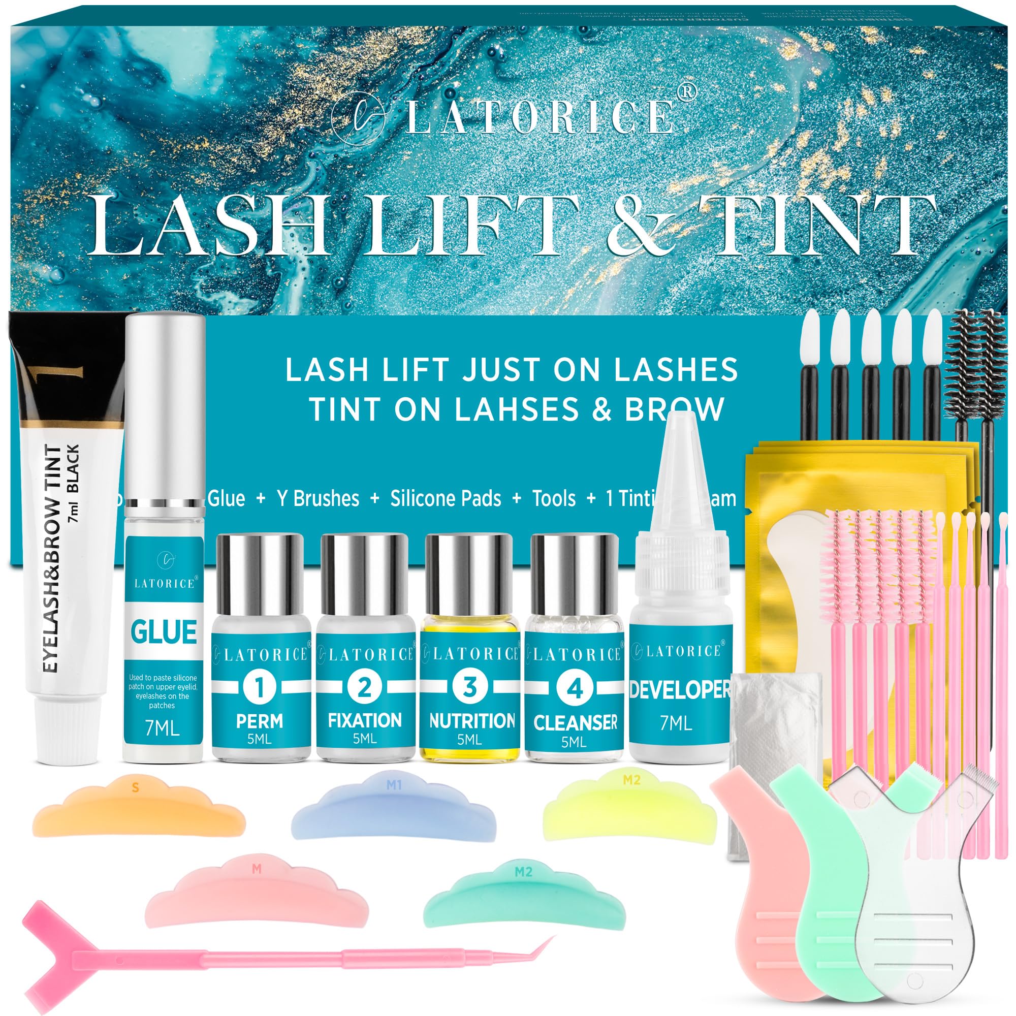 Latorice Kit de relevé des cils – ensemble complet pour usage à domicile.