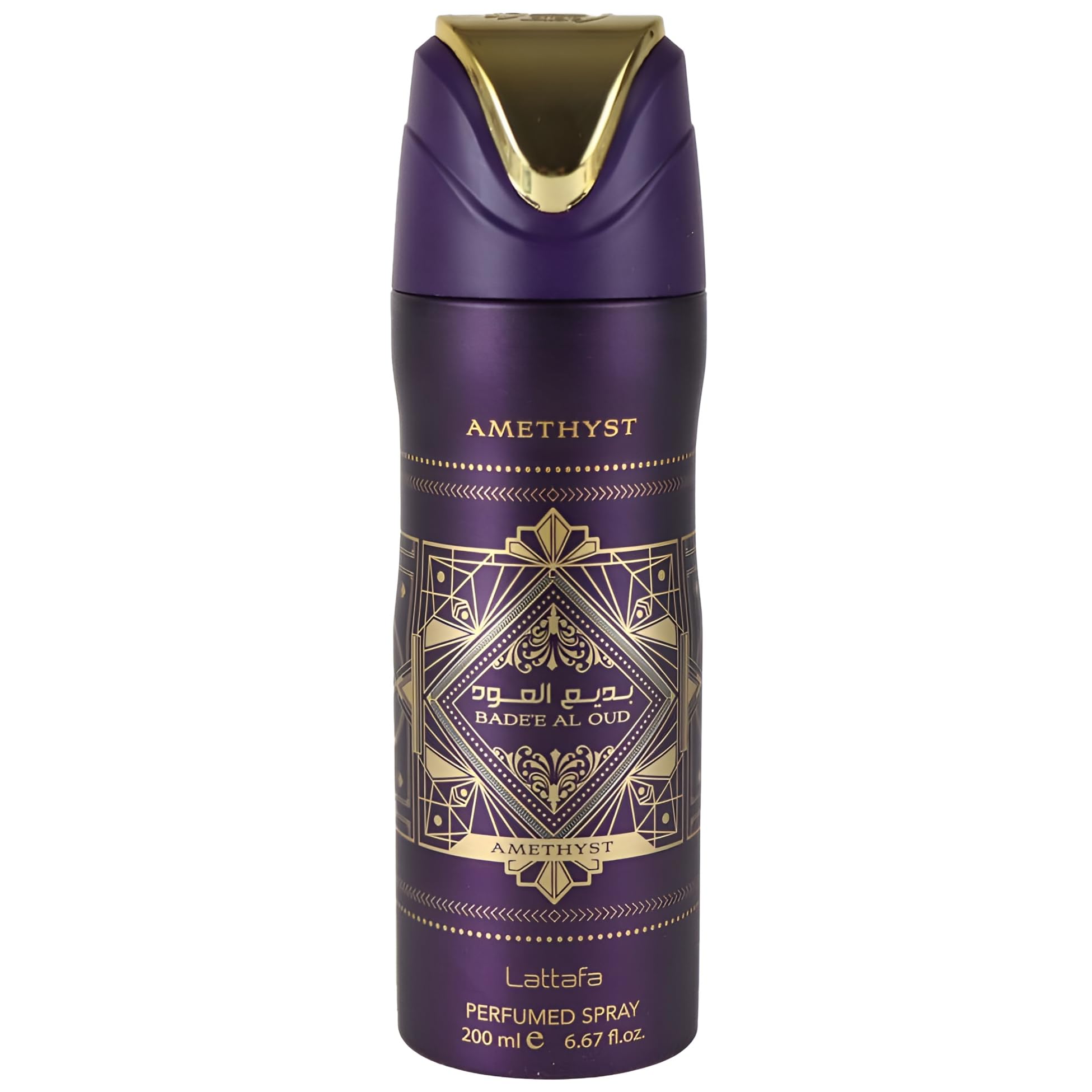 Lattafa Bade'e Al Oud Amethyst, flacon pompe élégant pour une utilisation quotidienne.