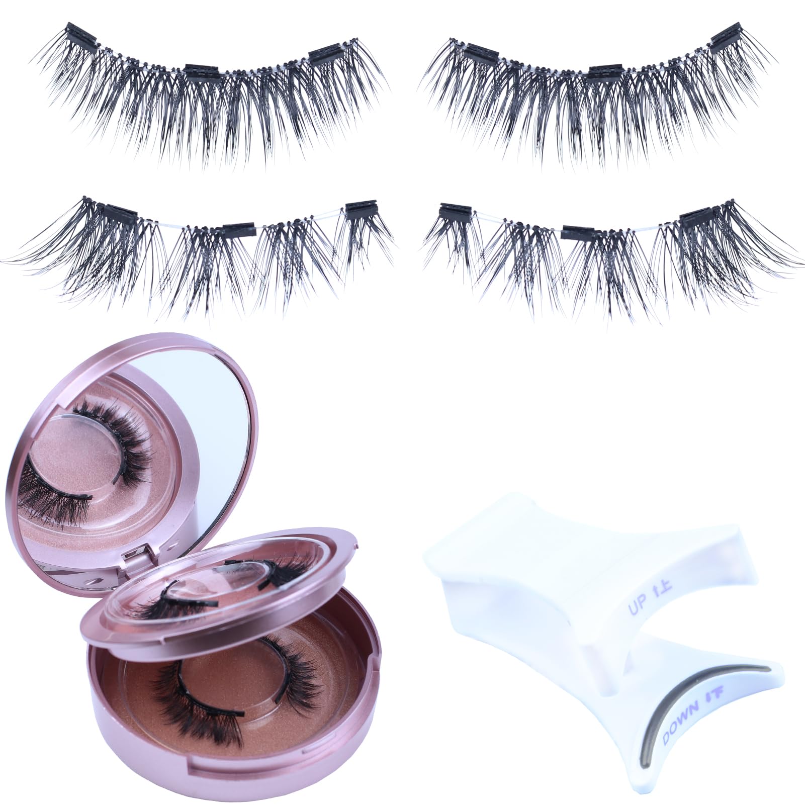Laubess cils magnetiques ensemble-kit : application rapide sans colle pour un regard naturel.